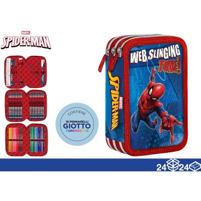 Astuccio 3 zip Spiderman